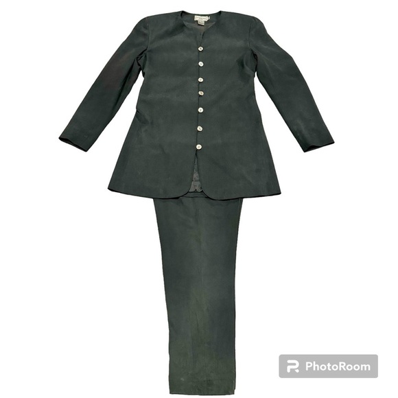 Henri Bendel EUC Vintage Silk Suit, Long Line blazer & Ankle Trousers, size 6/8 - Picture 6 of 13